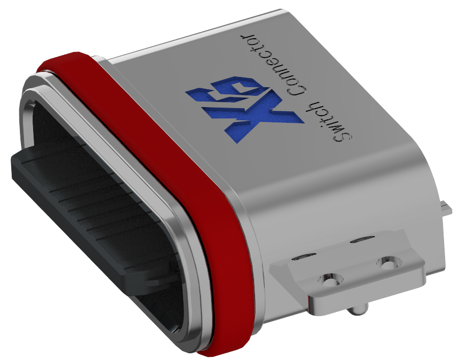 XB-ATCF-16-011 TYPE C 16P 防水母座沉板1.2 L=6.5mm(U型粉末金外壳)